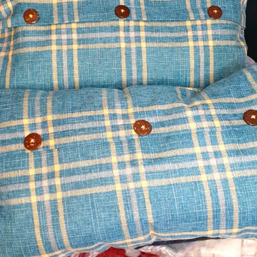 Blue Yellow plaid Stuffed Western Home Brand